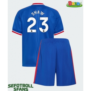 Manchester United Luke Shaw #23 Bortaställ Barn 2026-27 Kortärmad (+ Korta byxor)